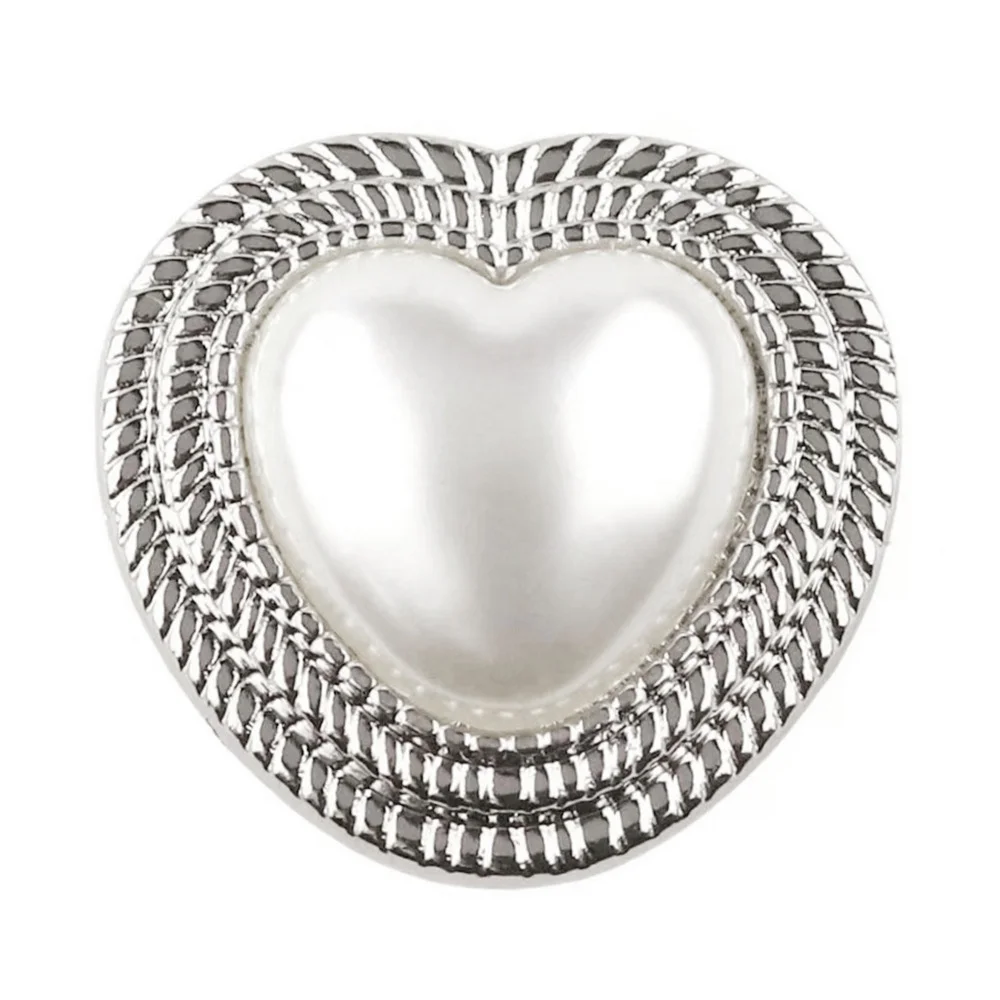 5 Piese de Argint Pătrat Perla Butoane pentru Îmbrăcăminte de Top Lady Pulover Tricot Decorative în formă de Inimă Nasturi Metalici DIY de Cusut Nasturi . ' - ' . 5
