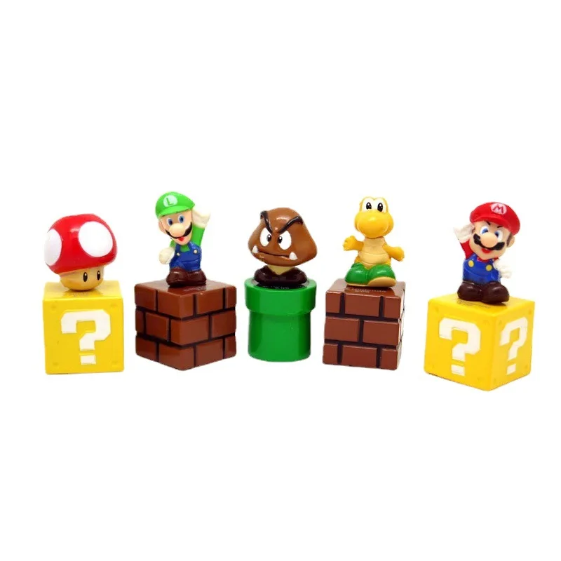 5PCS Super Mario Bros figurina Luigi, Yoshi Model de Papusa Decorare Tort Anime Periferice Copii Favoruri Jucarii si Cadouri . ' - ' . 5