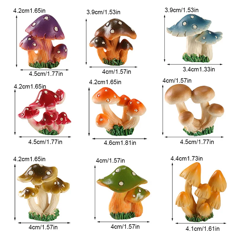 9 Stiluri de 1 BUC Simulare Ciuperci Figurine Vii Drăguț Miniatură Micro Peisaj Peluze Ghivece de Plante Gradinarit Decorare . ' - ' . 5