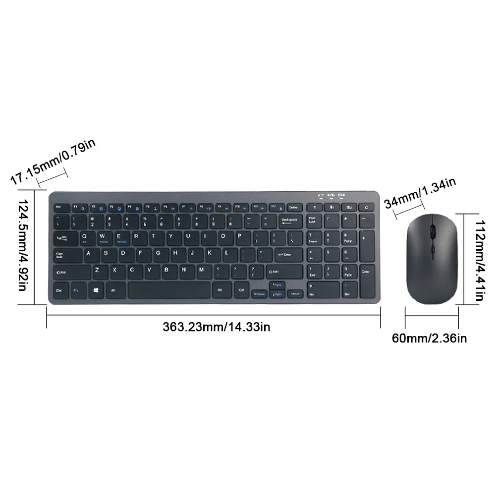 99 Cheile de 2.4 GHz Tăcut Tastatura USB Compatibil Bluetooth Wireless Keyboard Mouse Combo Full Size pentru PC Desktop-uri Computer Laptop-uri . ' - ' . 5