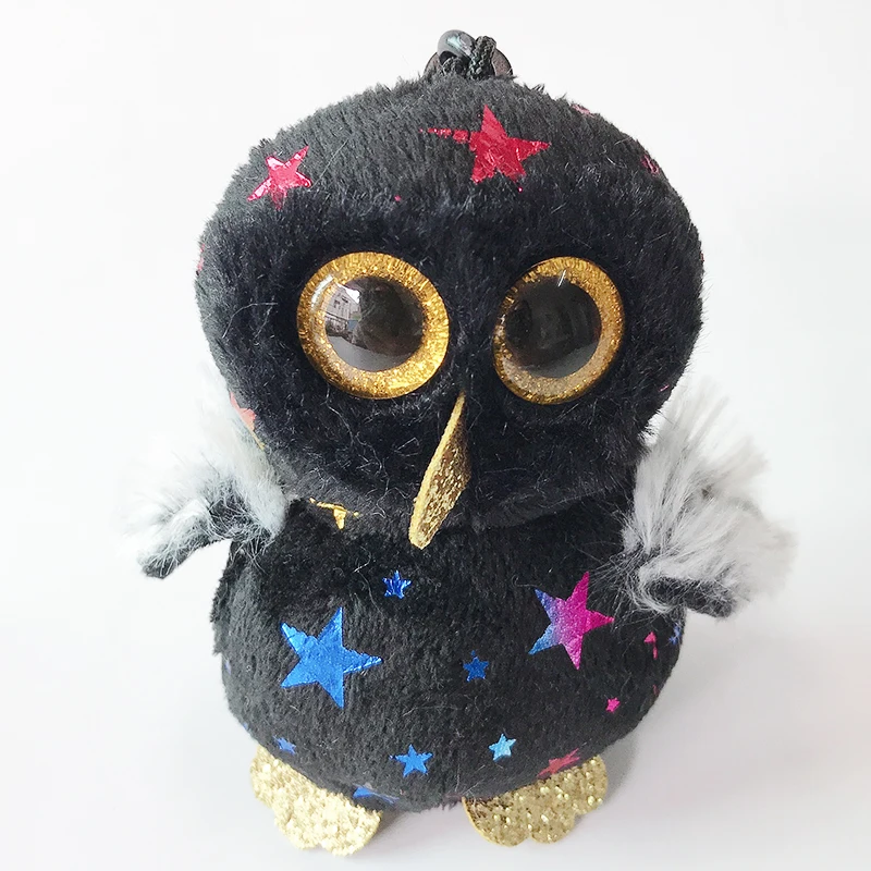9cm Ty Beanie Ochii Mari Pandantiv Mic Breloc Mini Clipuri Umplute Jucărie de Pluș Papusa Black Owl Hyde Copii Cadouri de Craciun . ' - ' . 5