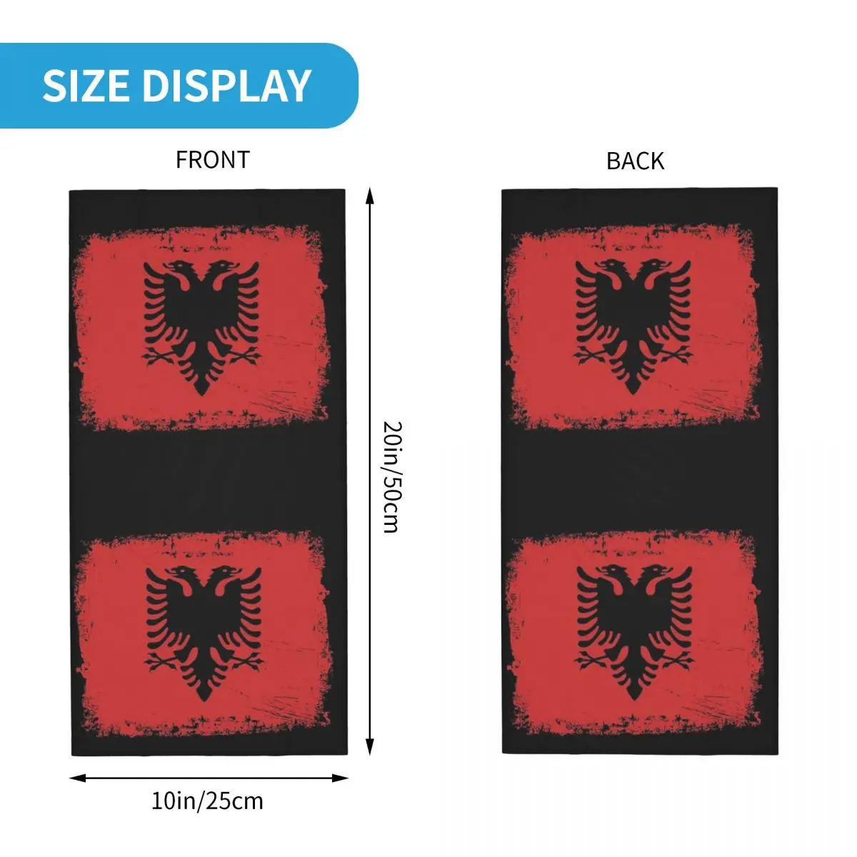 Albania Flag Bandană Gât Acoperi Imprimate Folie Masca Eșarfă Cald Pălării De Echitatie Unisex Pentru Adulti Windproof . ' - ' . 5