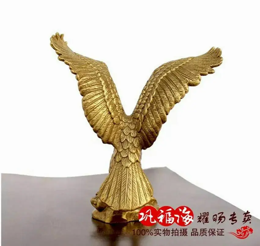 China Bronz Alamă Statuia VULTURULUI/Hawk Figura figurina 4.5