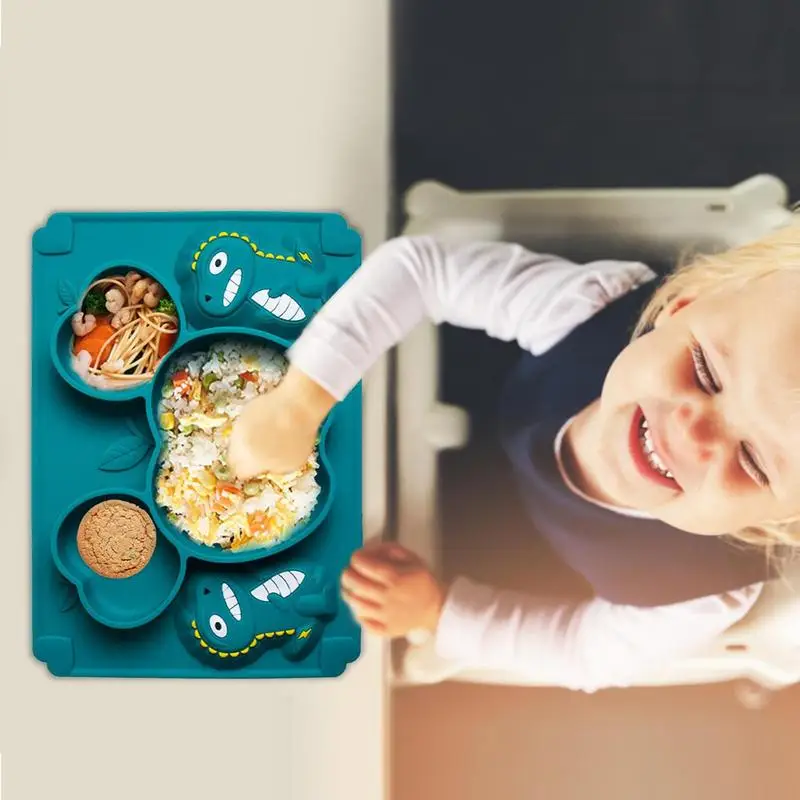Copilul Plăci Copii Feluri De Mâncare Alimentare Copilul Silicon Copii Feluri De Mâncare Salopete Farfurie Ventuza Castron Împărțit Design De Plăci De Aspirație . ' - ' . 5