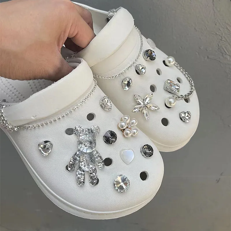 De lux Stras Pearl Croc Farmece DIY Designer de Bijuterie Pantofi Decaration Farmec pentru Croc Saboți Copii Femei Cadouri Fete . ' - ' . 5