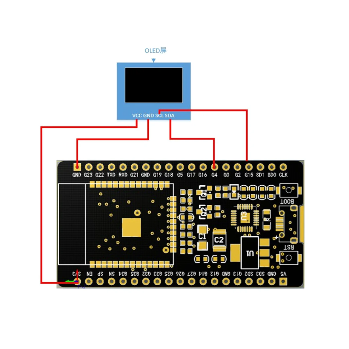 ESP32F Modul de Dezvoltare a Consiliului CH340 Driver WiFi fără Fir Bluetooth placă de Dezvoltare cu 1.44 Inch Ecran Color . ' - ' . 5