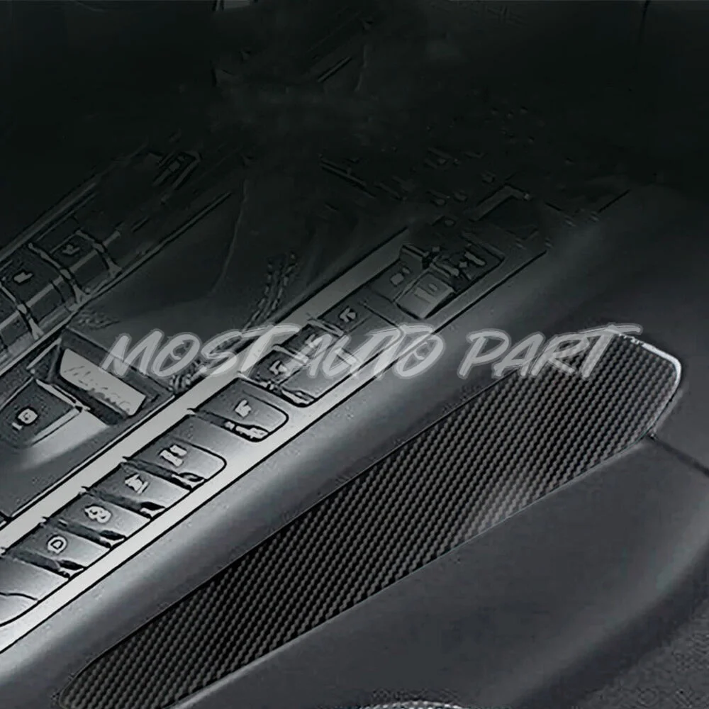 Fibra de Carbon Interior Consola centrala Schimbătorului de Ambele părți Capac Ornamental Pentru Porsche Macan 2014-2021 2 buc . ' - ' . 5