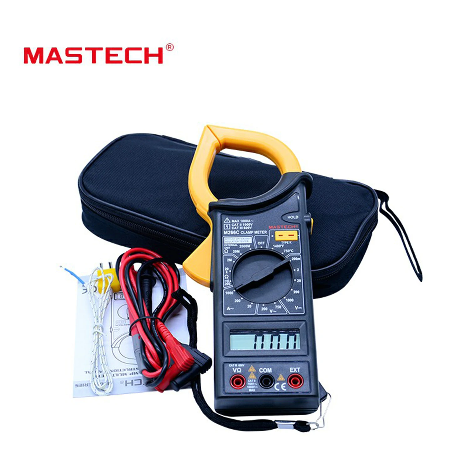 MASTECH M266 M266C M266F Digital clești de curent AC/DC Tensiune Curent Rezistență Frecvență Tester.Temperatura(Numai M266C) . ' - ' . 5