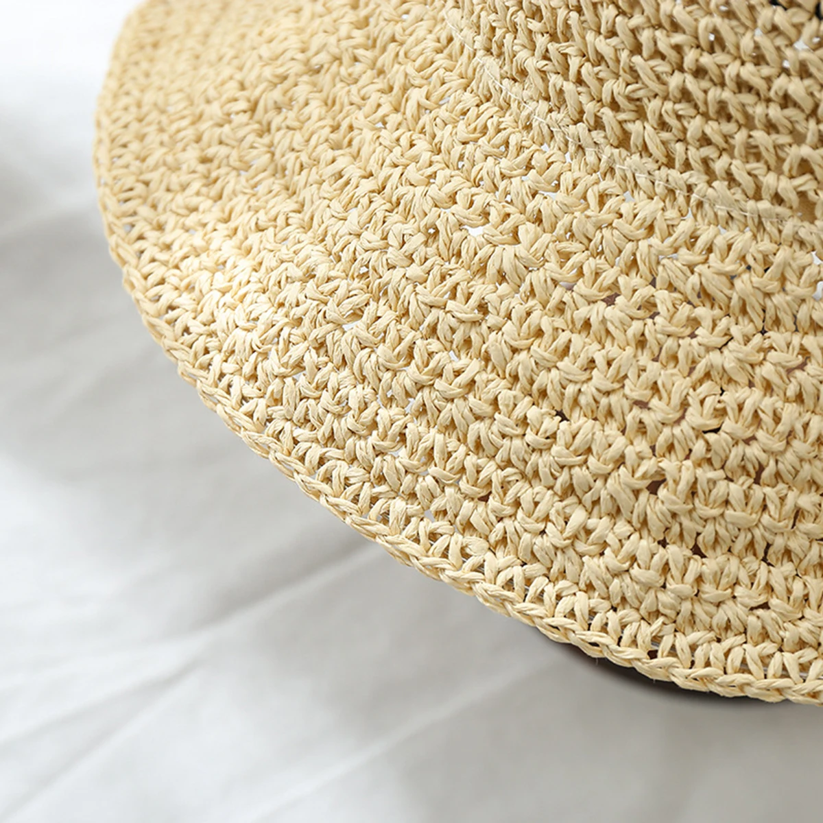 Mic-Pălărie de Paie cu boruri Feminin Pălărie de Vară Arc Simplu Cadă Pălărie Pescar Pălărie Croșetat Pălărie de Soare Pălărie de Soare de Cumpărături Excursie . ' - ' . 5