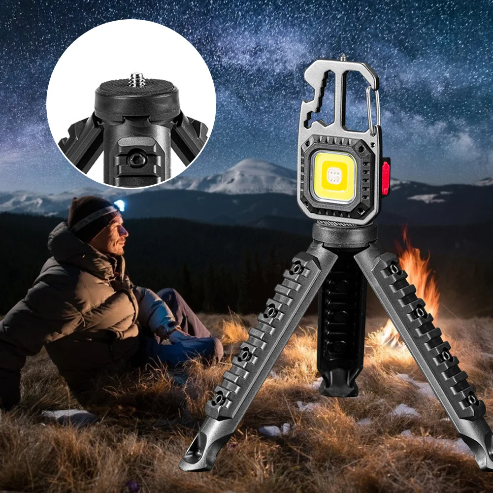 Portabil COB Breloc Lanterna cu Trepied Lampa USB Reîncărcabilă Lumina de Lucru cu Suport pentru Pescuit în aer liber de Mers pe jos de Drumeții . ' - ' . 5
