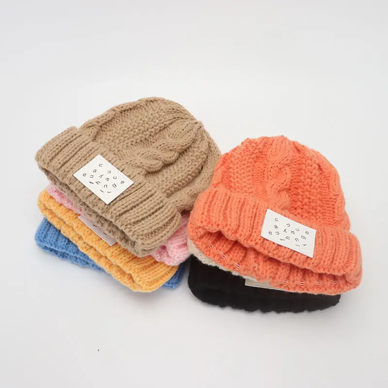 Pălării de iarnă Pentru Femei Beanie Bomboane Litere de Culoare Solidă Tricot Pălărie Fete Elevii Ține de Cald Rece-dovada Gorro Noi . ' - ' . 5
