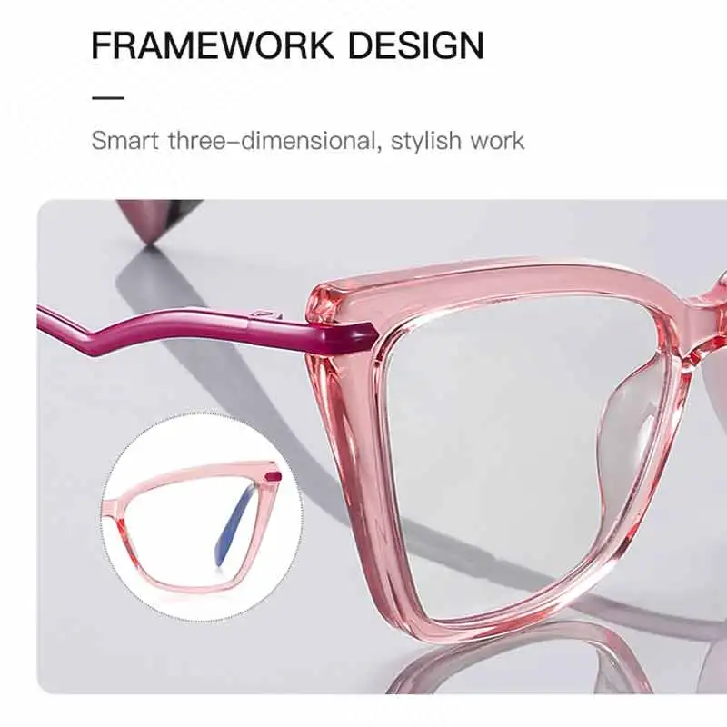 Rama de ochelari WomenTR90 și Materiale Metalice Textura Lucioasă și Delicat Anti-derapare Non Ciupi de Ureche și Fata StylishSquare Ochelari de vedere . ' - ' . 5