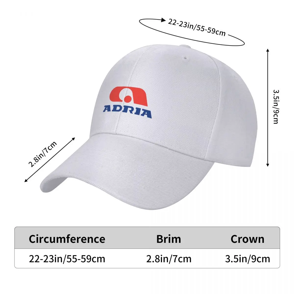 Rulota Adria Șapcă de Baseball Capac de dimensiuni Mari pălărie pentru Bărbați șepci de Femei . ' - ' . 5