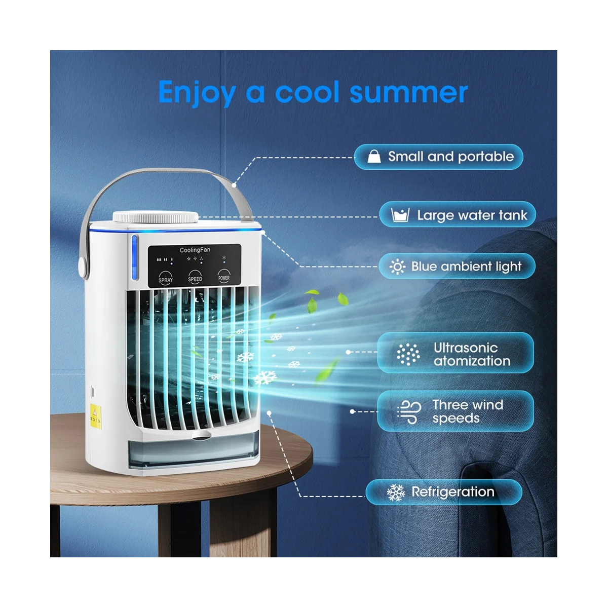 Răcitorului de aer de uz Casnic Umidificatorul Ventilatorului de răcire cu Apă Ventilator Aer Condiționat USB Desktop Ventilatorului de Răcire cu Aer Conditionat . ' - ' . 5