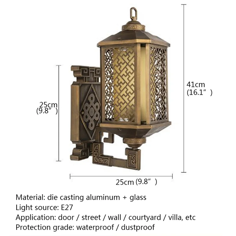TYLA Clasică în aer liber Lumini de Perete Retro Bronz CONDUS Sconces Lampa rezistent la apa IP65 Decorative Pentru Casa Prispa Villa . ' - ' . 5