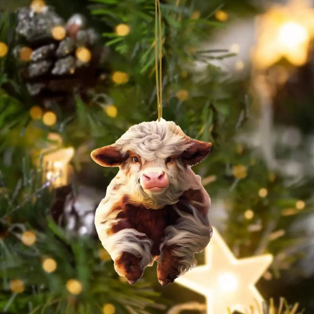 Vaca Pandantiv pentru Pomul de Crăciun Fermecător Vaca-tematice Decoratiuni de Craciun Durabil Acrilic pentru Copaci pentru Petreceri de Halloween . ' - ' . 5