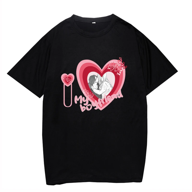 Vara Tricou Femei Diy Personalizat T-Shirt Foto Tipărite Tricou Îl Iubesc Pe Prietenul Meu Tricou Casual Barbati Topuri Tee Harajuku Supradimensionat . ' - ' . 5