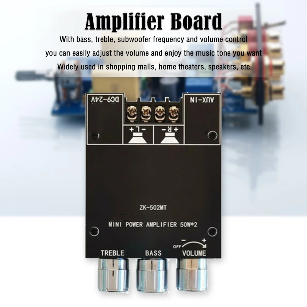 ZK-502MT 2x50W 2.0 Canal Subwoofer Bord Amplificator Audio Stereo Speaker Module pentru Mall Difuzor . ' - ' . 5