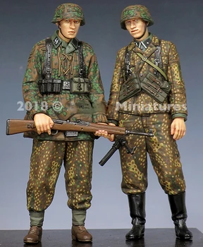 1/35 Scară de Rășină Figura Model de Kit Militare Istorice Miniaturi GK Statuie Grenadieri 2figures Neasamblate și Nevopsite DIY Jucărie