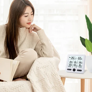 1 La 3 Digital de Temperatură și Umiditate Ecartament Baterie de Plastic Higrometru Digital al Temperaturii Corecte de Alarma pentru Casa Dormitor