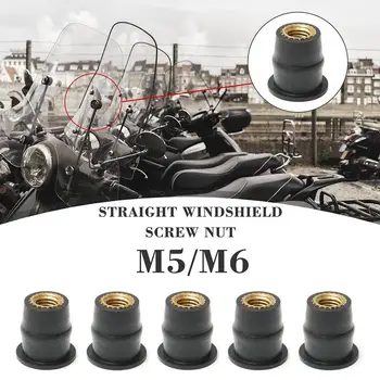 10 Buc de Cauciuc Bine cu Nuci M5 M6 Alamă Introduce 4mm 5mm 6mm Metrice Wellnuts Motocicleta Parbriz Parbriz Carenaj elemente de Fixare