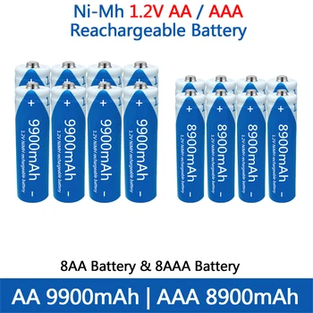 100% baterie Reîncărcabilă NI-MH AA 1.2 V 9900mAh/1.2 V AAA 8900mAh, lanterna, toy watch NI-MH baterie înlocuire baterie aaa