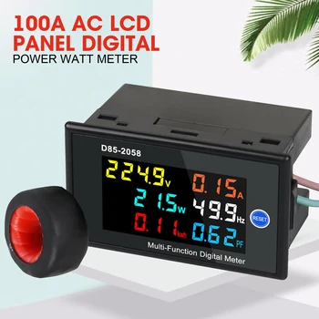 100A AC panou LCD digital power meter monitorizare tensiune kilowatt-oră voltmetru ampermetru