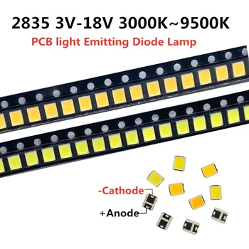 100buc Luminozitate Ridicată 2835 SMD Chip de LED-uri 1W 18V 9V 6V 3V 130lM Rece Rece Natură LED Alb 6000K 3000K 4000K 9000K