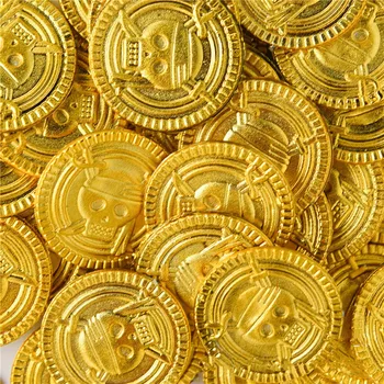 100buc Pirat Monede de Aur de Halloween Fals din Plastic de Aur de Halloween Decoratiuni de Craciun pentru Casa de Copii Favoarea Joc Comoara