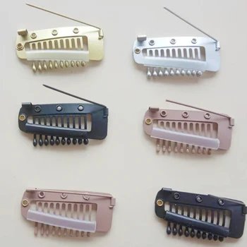 10BUC 3.6 cm 10 Dinți Fixați Clipuri cu Ac de Siguranță Pentru Păr Uman Breton Snap Agrafe de Par Pentru Extensii Pieptene de Metal Pentru Închidere