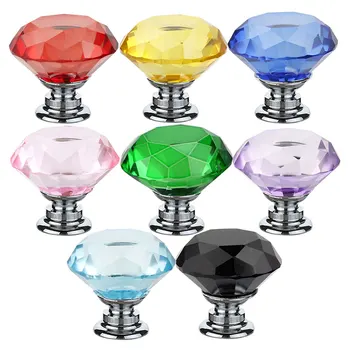 10buc 30mm Cristal Colorat Butoane de Cabinet Și se Ocupă de Bucătărie, Mânere, Butoane Sertar Diamant Dulap Trage Mobilier Buton