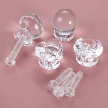 10buc Cristal de Sticlă Diamant Ușa Trageți Mânerul Transparent Acrilic Butoane cu Șuruburi Dulap de Bucătărie Sertar Butonul de Home Decor