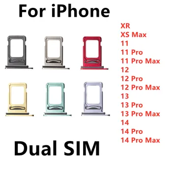 10buc Dual Metal Plastic Nano Sim Card Tray Slot Titularul Cartelei SIM Adaptor de Piese de schimb Pentru iPhone XR 11 12 13 14 Pro Xs Max