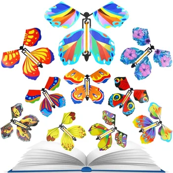 10buc Magic care Zboară Fluture Vânt de Până Zână Fluture care Zboară Jucărie de Lichidare Banda de Cauciuc Jucărie de Culoare Marcaj Petrecere Mare Cadou Surpriza