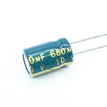 10buc/lot 10V 680UF Low ESR / Impedanță înaltă frecvență de aluminiu electrolitic condensator dimensiuni 8X12 10v 680UF 20%