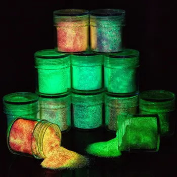 12 Culori Luminoase Pulbere de Rășină Pigment DIY Rășină Epoxidică Mucegai Nail Art Glitter Pudra Glow În Întuneric Bijuterii a Face Provizii