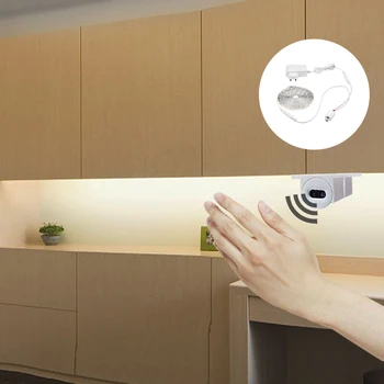 12V Senzor de Mana Benzi Led SMD Flexibila Panglică Led pentru Camera Cabinet de Fundal Decorare Bucătărie Inteligent Lampa de Bandă