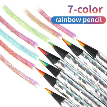 12buc/Set din Lemn de Culoare Creion 7 Culori Concentrice Gradient Creative Papetarie Creioane de Colorat Student Cadouri