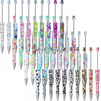 138Pcs Plastic cu Margele Pen Elevii Diy Șirag de mărgele Pix Florale cu Margele Pen