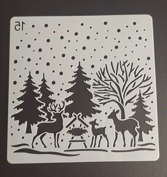 15*15 Crăciun Fericit Stratificare Șabloane pentru Diy album/album foto Decorative Relief Pictura Desen stencil,decor acasă