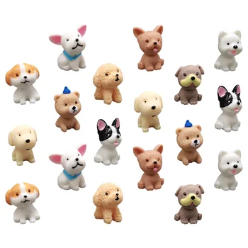18 Buc Artificiale De Simulare Câine Pui In Miniatura Păpuși Copil Catelus Figurine De Rasina De Podoabă Bonsai Recuzită Fotografie