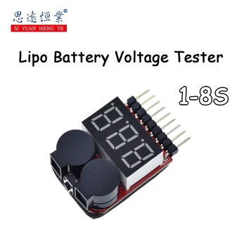 1BUC F00872 Lipo Baterie Tester de Tensiune voltmetru Indicator Checker Dual Speaker 1S-8S Joasă Tensiune Soneria de Alarmă 2in1 2S 3S 4S