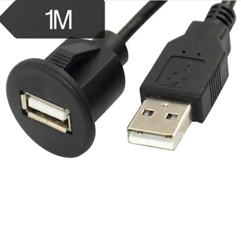 1M Mașină de Bord Monta Un Mascul La O Femelă USB 2.0 Extensie Soclu Panou Cablu Dec14
