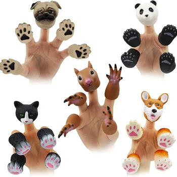 1Set Copii Marionetă Deget Animale, Veveriță Mână Deget Poveste Marionete Joc Pisica Catel Panda Degetul Păpuși Jucarii pentru Copii Cadouri