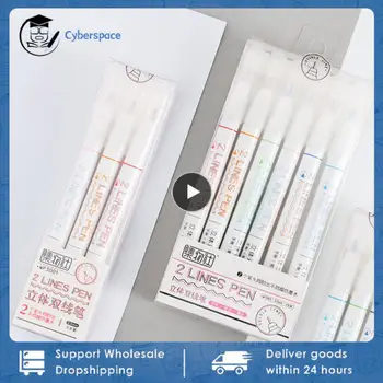 1~10BUC Mici Rafinat Stereo Dublu-line Pix Plastic Observații Marker Creative Ultra-fine One Hand Cont Pen Rechizite de Birou