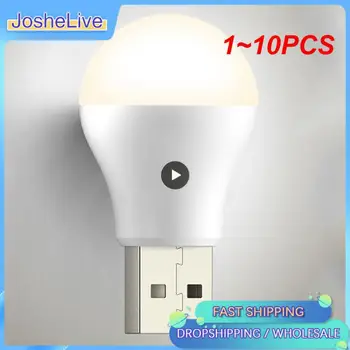 1~10BUC Plug Lampa Computer Mobil de Încărcare de Putere Mică Carte Lămpi cu LED-uri de Protecție a Ochilor Lumină de Lectură Rotund Lumina Lumina de Noapte
