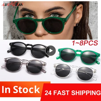 1~8PCS Retro ochelari de Soare Polarizat Bărbați Femei Vintage Mici, Rotunde Cadru Punk Ochelari de Soare, Toate-meci de Ochelari de Călătorie cu Bicicleta UV400