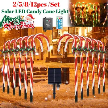2/5/8/12buc/Set Solar LED Bomboane de Trestie de Lumină de Crăciun în aer liber, Grădină Bomboane de Trestie de Lumini Cale Gazon Lumina Xmas Decor de Anul Nou