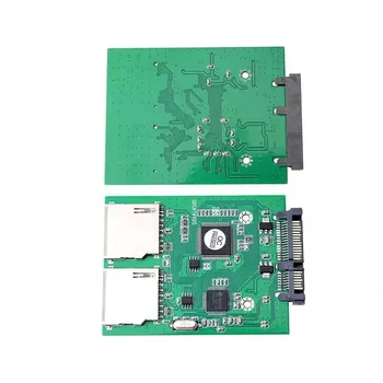 2 Port Dual SD Secure Digital SDHC MMC Card de Memorie la 7+15P SATA Serial ATA Convertor Adaptor