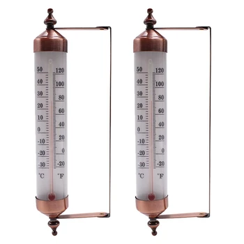 2 buc 10Inch Termometru Termometru Exterior Decorativ Termometru de Interior Termometru Montat pe Perete Termometru Ușor De Utilizat